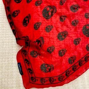 Alexander Mqueen authentic red classic silk scarf